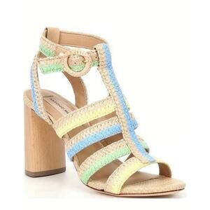 Antonio Melani Gwindolin Raffia T-Strap Sandals